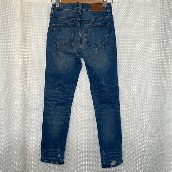 Madewell Slim Straight Jeans Distressed Exposed Button Front Faded Sz 25 - Picture 7 of 13